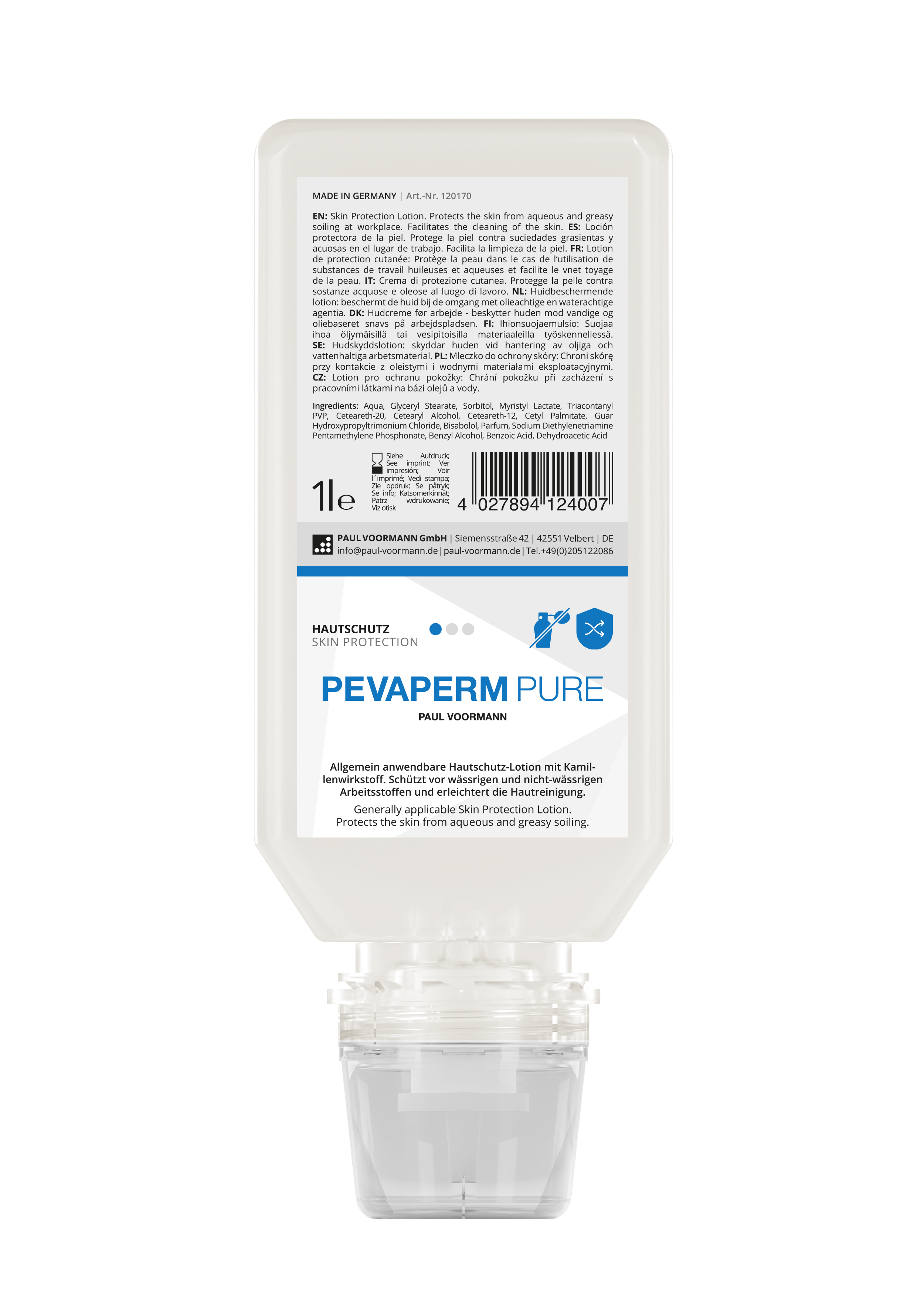 Pevaperm Pure Lotion unparfümiert 1 l Softflasche